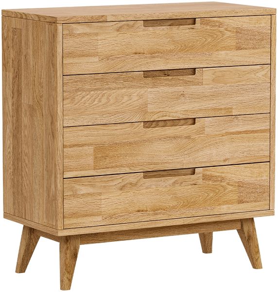 skølm 'Floki' Kommode, aus massivem Eichenholz, mit 4 Schubladen, mit Holzfüßen, hochwertiges Sideboard, natur geölt Bild 11