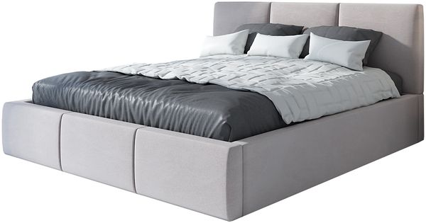 Polsterbett VEROM 120x200 mit Matratze, Bettkasten und Lattenrost. Farbe: Beige 2