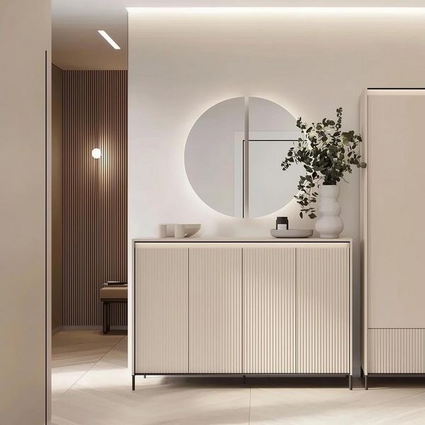 Compleo Kommode + Spiegel, Garderobenmöbelset/ Schlafzimmer im Modern Design