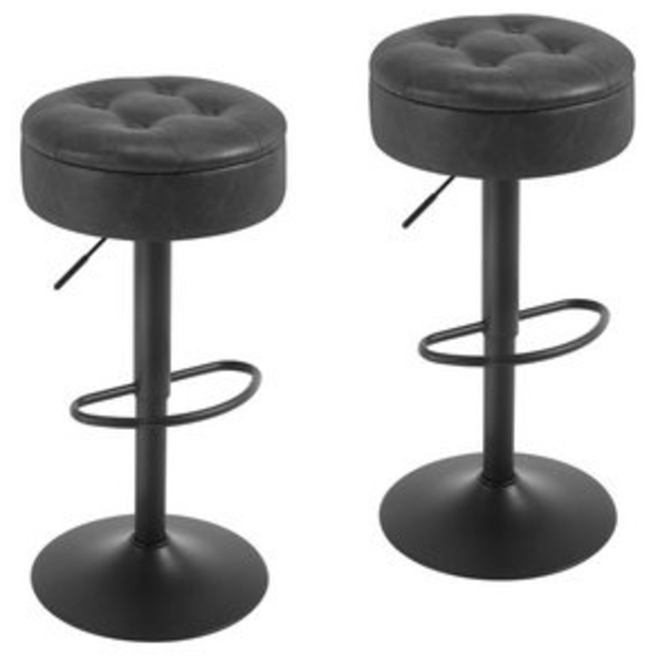 Woltu Barhocker (2 St), Sitzhocker mit Stauraum, höhenverstellbar, 360° drehbar, Kunstleder Bild 6