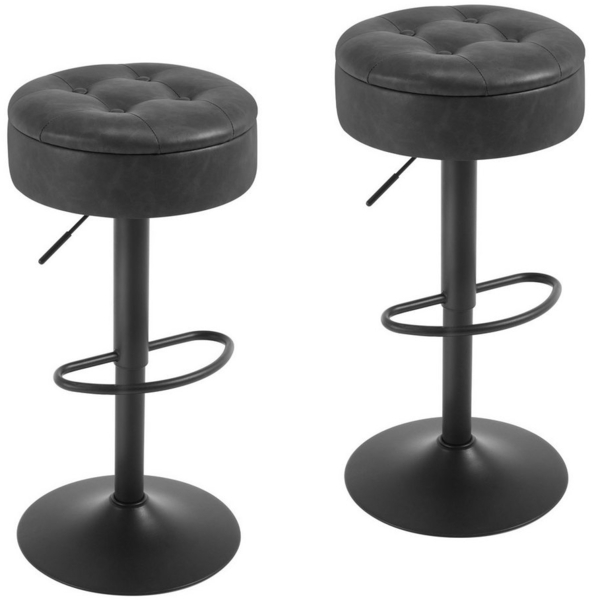 Woltu Barhocker (2 St), Sitzhocker mit Stauraum, höhenverstellbar, 360° drehbar, Kunstleder Bild 5