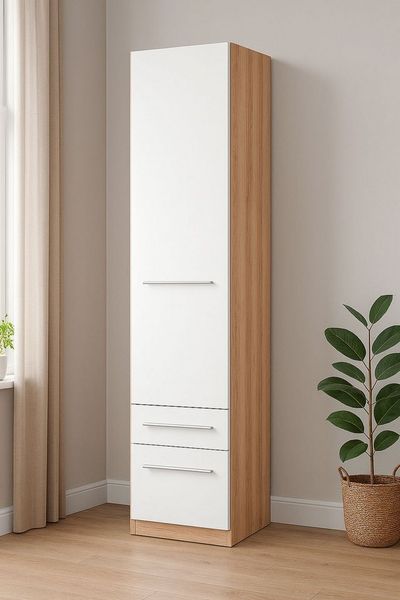 priess Kleiderschrank Schrank Garderobe Wäscheschrank Barcelona in 5 Breiten viel Stauraum, geräumige Schubkästen, mit Spiegel, MADE IN GERMANY