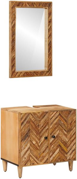 vidaXL Badezimmerschrank-Set Wandmontiert 2 pcs Massivholz Mango 3310177
