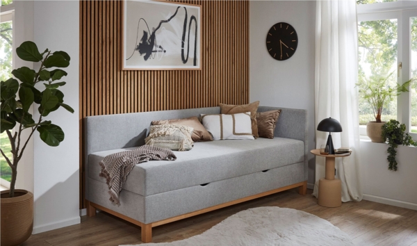 Studioliege Savona / Santos, Stoff, Grau, 97 x 88 x 209 cm Bild 5