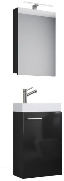 VCM Badmöbel Waschtisch Slito 914137 Schwarz H. 130 x B. 41 x T. 22 cm