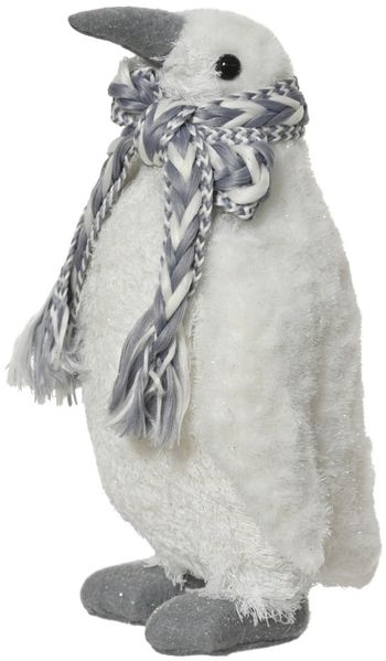 Decoris Dekofigur Pinguin 19 x 12 cm weiß-grau