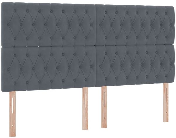 vidaXL Bett mit LED-Lichtleisten Dunkelgrau 180 x 200 cm Samt 3372894 Bild 10