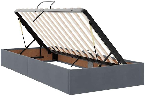 vidaXL Bett mit LED-Lichtleisten Dunkelgrau 180 x 200 cm Samt 3372894 Bild 7