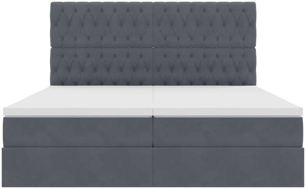 vidaXL Bett mit LED-Lichtleisten Dunkelgrau 180 x 200 cm Samt 3372894 Bild 11