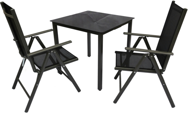 VCM Gartenmöbel-Set Miami 915306 Anthrazit H. 105 x B. 80 x T. 80 cm
