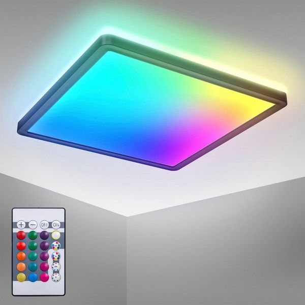 LED Deckenlampe RGB Dimmbar Panel Farbwechsel Deckenleuchte indirektes Licht 15W