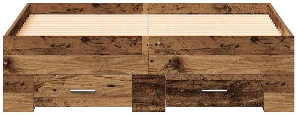 vidaXL Bettrahmen mit Schubladen Altholz 120 x 200 cm Holzwerkstoff 3333969 Bild 5
