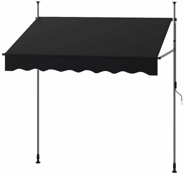 COSTWAY Klemmmarkise 200x210 cm höhenverstellbar, für Balkon ohne Bohren