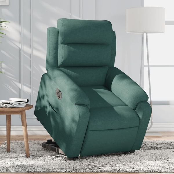 vidaXL Relaxsessel mit Aufstehhilfe Elektrisch Dunkelgrün Stoff 3205010