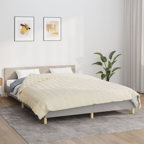 vidaXL Gewichtsdecke Stoff, 1x Gewichtsdecke, Hellcreme, 200x230 cm, Stoff, 13 kg