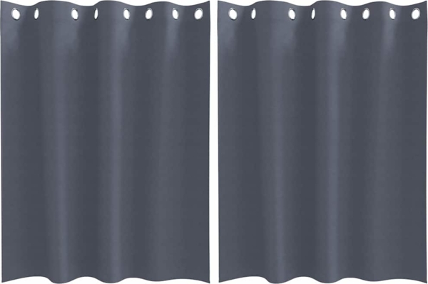 vidaXL Verdunkelungs-Vorhänge mit Ringen 2 pcs Anthrazit 140 x 140 cm 4107338