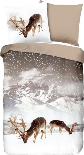 good morning Flanell Bettwäsche 3 teilig Bettbezug 200x220 cm Kopfkissenbezug 60x70 cm Winter 6350.02.02 Sand Bild 2