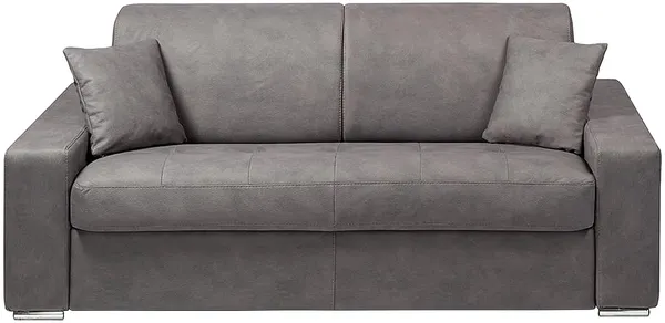 Schlafsofa 3-Sitzer Stoff EMIR - Grau - Liegefläche: 140 cm - Matratzenhöhe: 14 cm