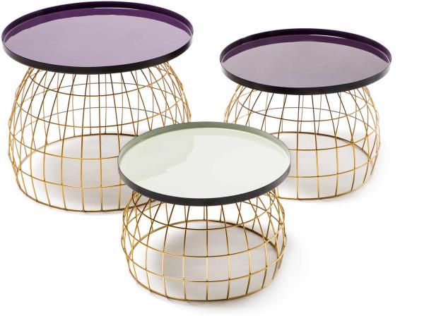 Beistelltisch-Set Laudatio 460 Lila / Pflaume / Hellgrau