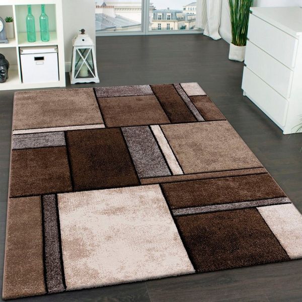 Paco Home Teppich Brilliance 661, rechteckig, Höhe: 18 mm, Kurzflor, modernes 3D-Patchwork Design