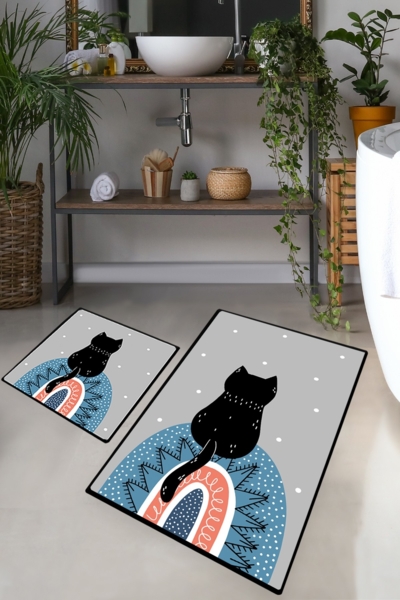 Badematten-Set (2 Stück), 'Waiten', Mehrfarbig