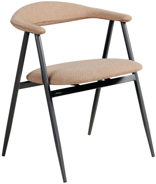 Gartenstuhl Boi mit Armlehne aus Aluminium und Barley-Olefin Stoff, modern, anthrazit beige, gepolstert