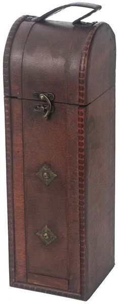 HMF Geschenkbox Vintage Weinbox, Geschenkkiste für besondere Anlässe, Deko Geschenk aus Holz für 1 Weinflasche, Hochformat, Italien