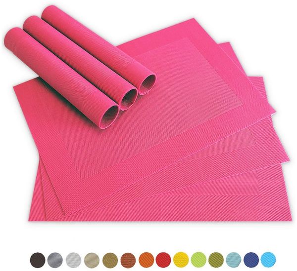 matches21 HOME & HOBBY Platzset Tischsets BORDA 6er Set Pink als Tischuntersetzer, (6-St), Abwaschbare Platzsets als Tischunterlagen für Ess-Tisch Tisch-Deko