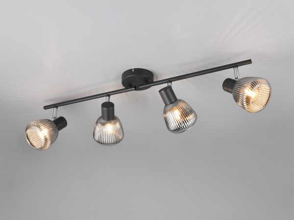 Trio Leuchten 4er Spot Tarifa E14 schwarz matt Metall/Glas