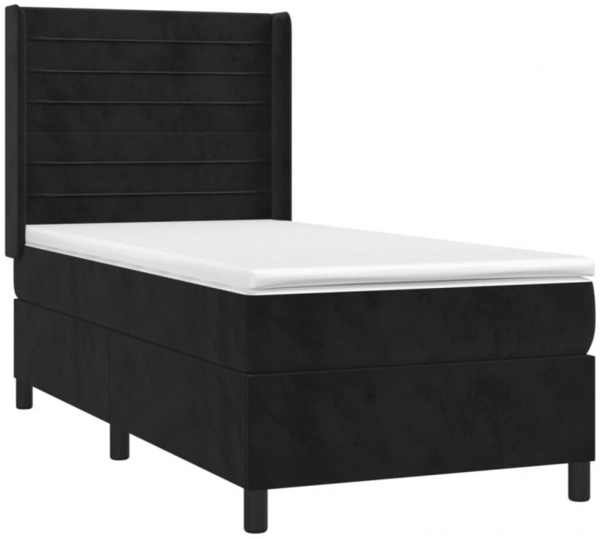 vidaXL Boxspringbett mit Matratze Schwarz 80x200 cm Samt 3132707 Bild 3