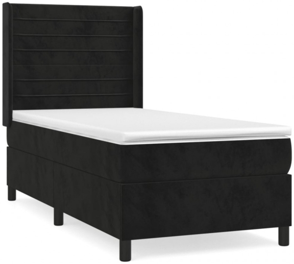 vidaXL Boxspringbett mit Matratze Schwarz 80x200 cm Samt 3132707 Bild 2