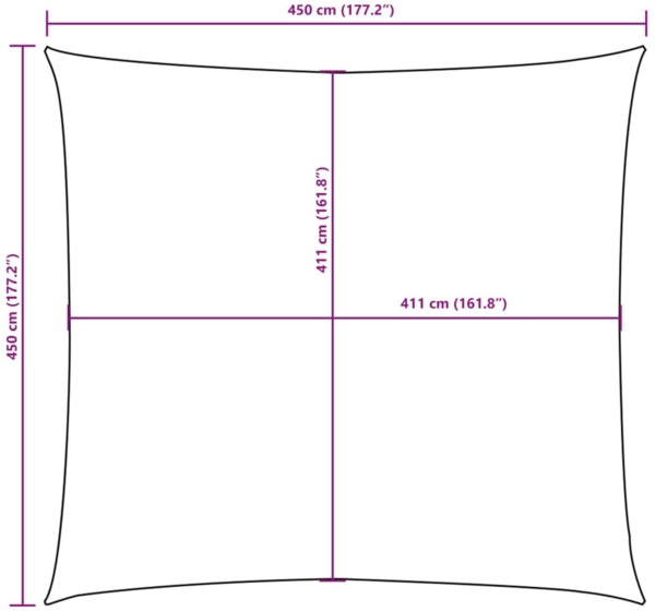vidaXL Sonnensegel Oxford-Gewebe Quadratisch 4,5x4,5 m Blau 135525 Bild 10