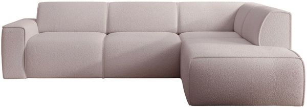 Selsey 'Bouvi' Ecksofa mit seitlicher Rückenlehne an der Ottomane, rechts, beige, Bouclé Bild 5