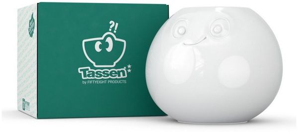 Tasse Vase Gesicht amüsiert weiß lustige Blumenvase Fiftyeight Porzellanvase
