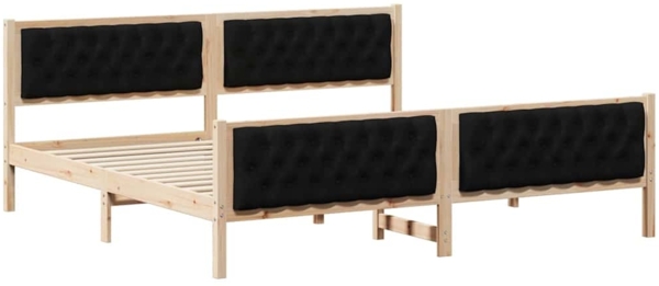 vidaXL Bettrahmen Schwarz 200 x 200 cm Massives Kiefernholz 3394270