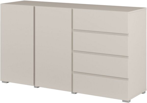 OTTO home Sideboard Metric,Breite 138 cm, grifflose Kommode 2 Türen/4 Schubkästen, Schubladenschrank mit viel Stauraum, Einlegeböden verstellbar