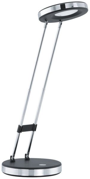 Eglo 93076 Büroleuchte LED GEXO Kunststoff, Stahl schwarz, chrom H:32cm Ø12,5cm LED max. 2,5W 3000K Wippschalter+Stecktrafo