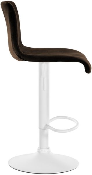 Barhocker PESAN - Samt Braun 39x36x83 cm Weiß | Barstuhl Höhenverstellbar Mit Lehne Drehbar Tresenhocker Tresenstuhl Kneipenhocker Kneipenstuhl Bild 5