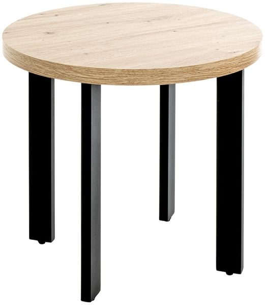 Beistelltisch >54465< in eiche, schwarz, MDF, Metall - 46x50cm (HxD)