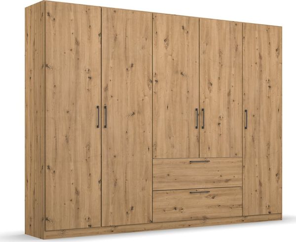 OTTO home Drehtürenschrank Kleiderschrank Schrank Garderobe Wäscheschrank CHALLENGER (Breiten 181/226 cm, Höhen 197/210 cm) Metallgriffe in Graumetallic und geräumige Schubladen MADE IN GERMANY