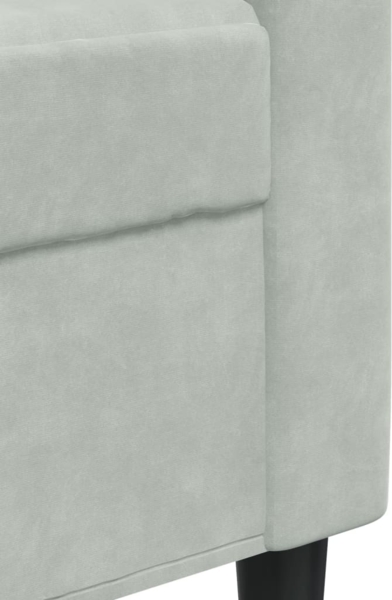 vidaXL 2-tlg. Sofagarnitur mit Kissen und Nackenrollen Hellgrau Samt 3278491 Bild 6