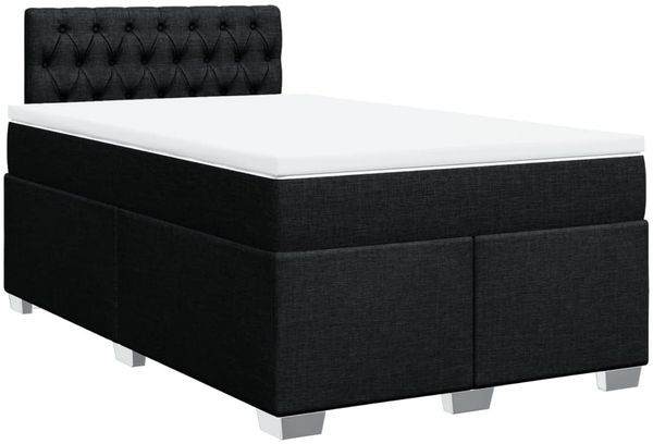 vidaXL Boxspringbett mit Matratze Schwarz 120x200 cm Stoff 3288164 Bild 3