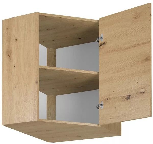 ROYAL24_MARKT Eckhängeschrank - Langen Küchenoberschrank Ecke 60 cm (Packung, 1-St, Serie Langen – G60N) Platzsparend – Stilvoll – Hochwertige Fronten – Langlebig