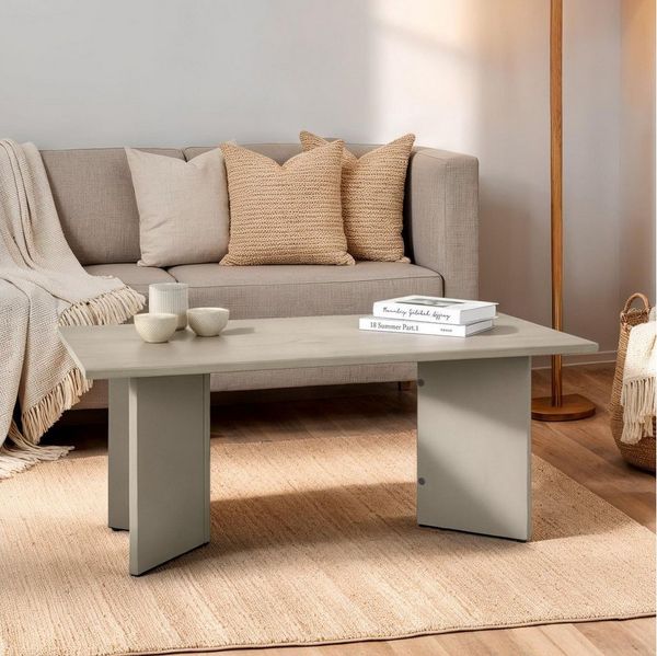 IDIMEX Couchtisch MESA, moderner Wohnzimmer Tisch aus Massivholz, Sofatisch 110x60 cm grau