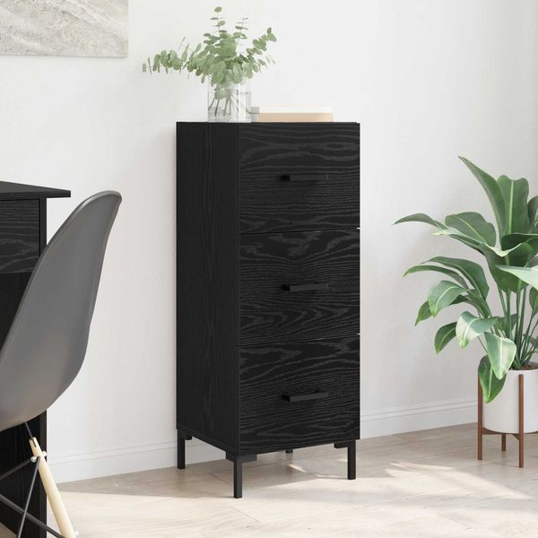 vidaXL Sideboard Schwarz Eichen-Optik 34,5 x 34 x 90 cm Holzwerkstoff 881560