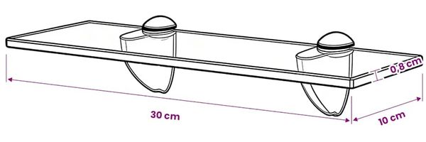 vidaXL Schweberegal Glas 30x10 cm 8 mm 243754 Bild 5