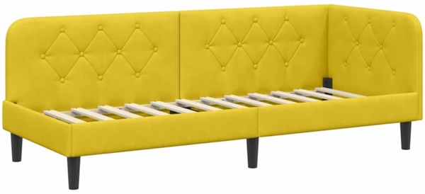 vidaXL Eckbettgestell mit Kopfteil Gelb 80x200 cm Samt 42016592