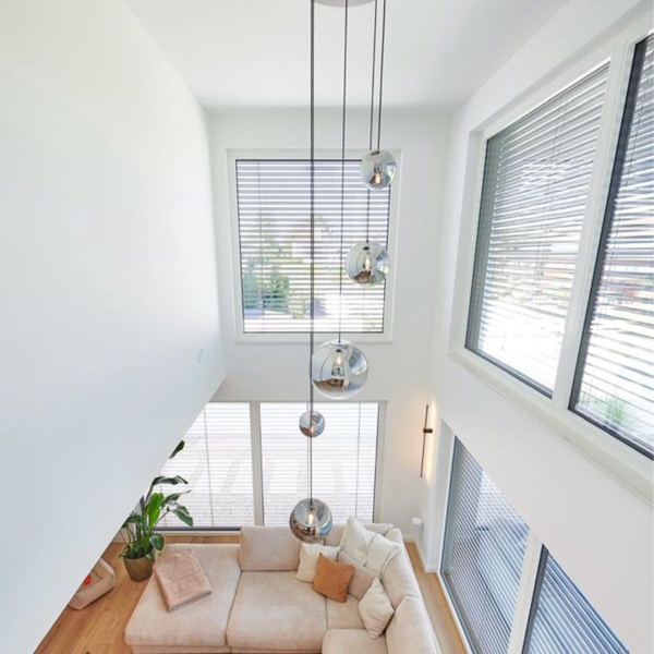 s.luce Orb Glaskugel Pendelleuchte Aufhängung 150cm Weiß Rauch Ø 40cm Bild 13