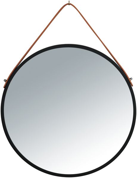 WENKO BORRONE Badspiegel Ø 40 cm, Schwarz/Braun