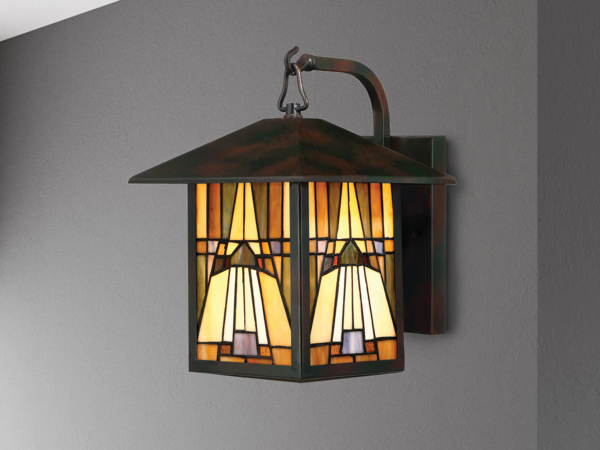 Außenleuchte, Wandlampe, Handgefertigtem Kunstglas in Saphirblau Bild 3